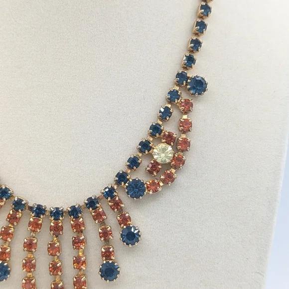 Vintage Multicolor Rhinestone Necklace - Picture 5 of 10